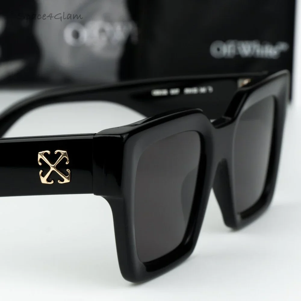 Off-White Men Sunglasses Black Grey Square OERI13I JACKSON 1007 NEW AUTHENTIC